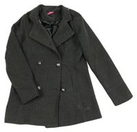 Tmavošedý flaušový kabát Yd.