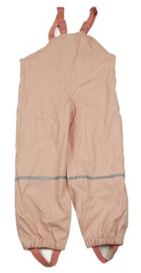 Světlerůžové nepromokavé podšité laclové kalhoty lupilu