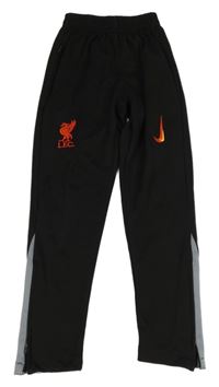 Černo-šedé sportovní fotbalové kalhoty FC Liverpool