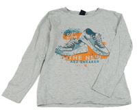 Světlešedé melírované triko s botami Chapter young