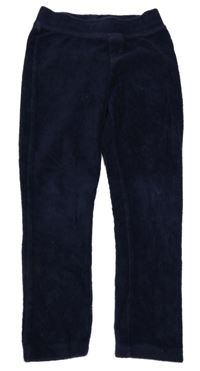 Tmavomodré sametové žebrované legíny Nutmeg