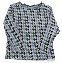 Bílo-fialovo-černo-zelená úpletová mikina Name it