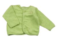 Světlezelený podšitý svetřík s pejskem mothercare