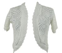 Dámské bílé vzorované svetrové bolerko Pure & Natural