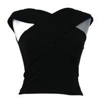 Dámský černý žebrovaný slavnostní crop top Zara