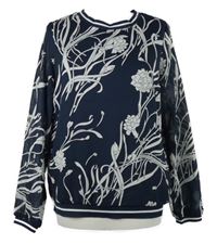 Dámská tmavomodrá šifonová halenka s květy Pep