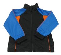 Černo-modro-oranžová propínací sportovní mikina