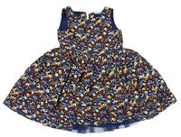 Tmavomdoro-barevné květované šaty Next