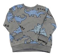 Šedá mikina s dinosaury F&F
