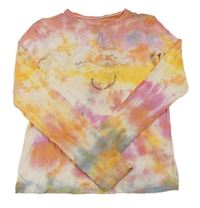 Barevné batikované triko s nápisem H&M
