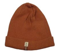 Cihlová žebrovaná čepice s nášivkou Zara