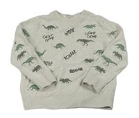 Světlebéžový melírovaný svetr s dinosaury H&M