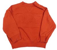 Červená oversize mikina s 3D nápisem Primark