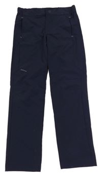 Tmavomodré šusťákové kalhoty