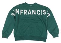 Tmavozelená mikina s nápisem H&M