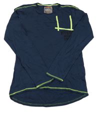 Tmavomodré triko s potiskem a nápisem Vingino