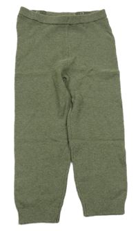 Khaki pletené tepláky H&M