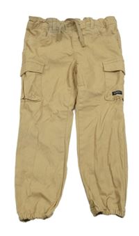 Béžové plátěné cargo kalhoty s kapsami Name it 