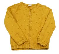 Okrový propínací svetr s 3D puntíky F&F