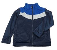 Modro-bílo-tmavomodrá sportovní propínací mikina Slazenger