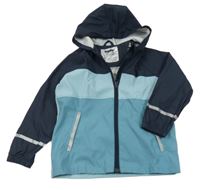 Tmavomodro-modrá nepromokavá bunda s kapucí Lupilu