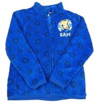 Modrá chlupatá propínací mikina - Požárník Sam 