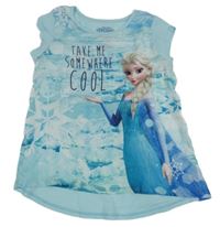 Světlemodré vzorované tričko s Elsou Disney