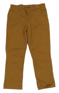 Medové plátěné chino kalhoty H&M