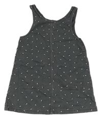 Šedé riflové šaty s kytičkami H&M