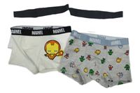 4x bílo-šedé boxerky - Marvel H&M