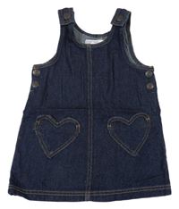 Tmavomodré riflové laclové šaty se srdíčky Denim Co.