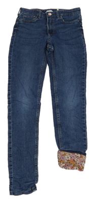 Tmavomodré podšité skinny rifle H&M
