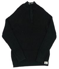 Černý žebrovaný svetr se stojáčkem zn. H&M