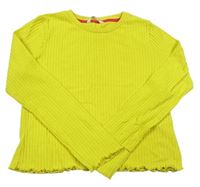 Žlutozelené žebrované úpletové crop triko zn. M&S