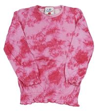 Růžovo-tmavorůžové batikované triko Topolino 