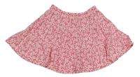 Růžovo-bílá kytičkovaná bavlněná sukně Mothercare 