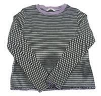 Černo-bílé pruhované žebrované triko M&S