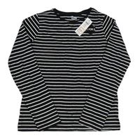Černo-bílo-stříbrné pruhované triko M&Co.