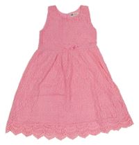 Neonově růžové háčkované šaty H&M