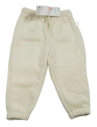 Nové - Smetanové sametové žebrované zateplené kalhoty Primark