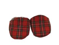 Červeno-barevné kostkované plátěné zateplené capáčky Tu