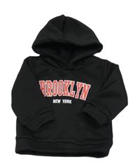 Černá mikina s nápisem a kapucí 