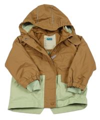 Béžovo-světlezelená šusťáková jarní bunda s kapucí Tchibo