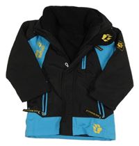 3v1 - Černo-tyrkysová softshellová bunda celoroční bunda Jack Wolfskin