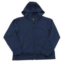 Tmavomodrá sportovní propínací mikina s kapucí UniQlo 