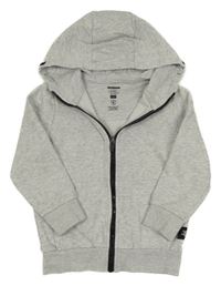 Šedá melírovaná propínací mikina s kapucí F&F