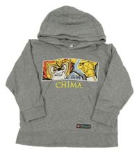 Šedá melírovaná mikina Chima s kapucí 