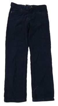 Tmavomodré manšestrové kalhoty lemon Baret 