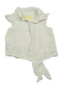 Bílá madeirová crop halenka s uzlem Primark