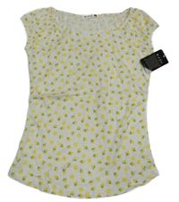 Nové - Bílé tričko s kytičkami Rag